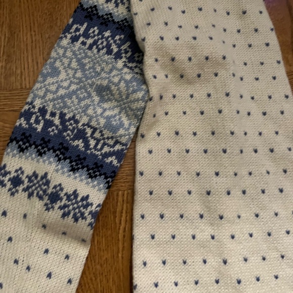 Estonian 100% Wool Long-Tailed Hat Scarf Combo – Cream Blue – Made in Estonia - Picture 5 of 12